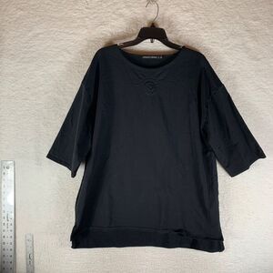 Gudrun Sjoden Womens Black Short Sleeve Casual Oversized Tunic Blouse Top Size L